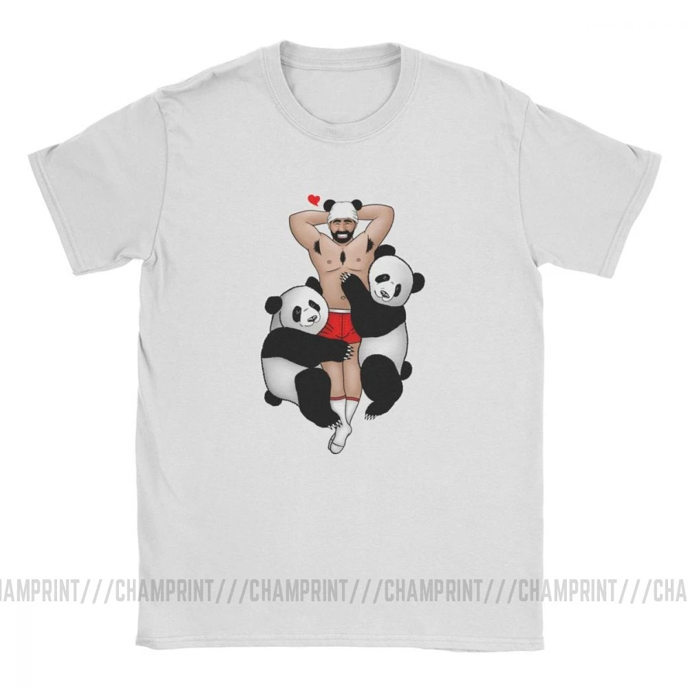 Панда любовник Винтажная футболка для мужчин гей гордость Grrr Радужный Флаг ЛГБТ