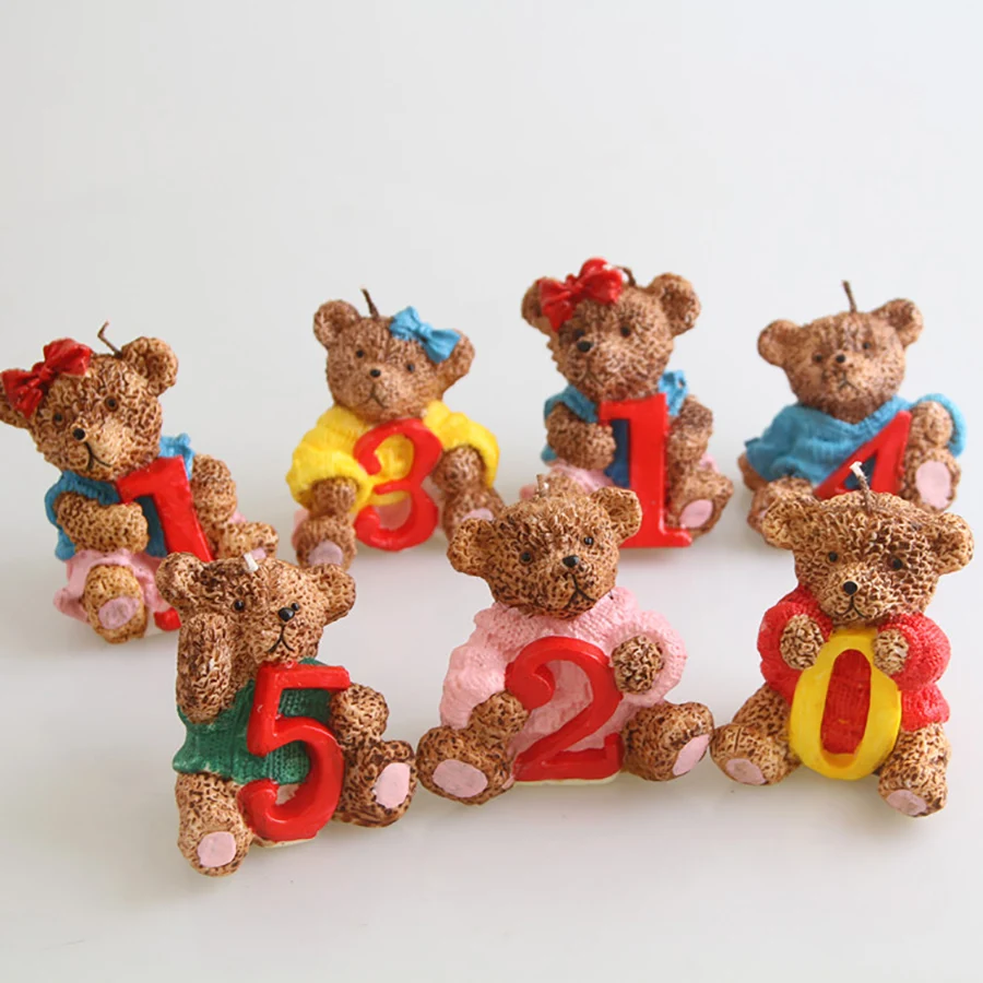 С днем рождения свеча медведь мультфильм номер творческая романтическая