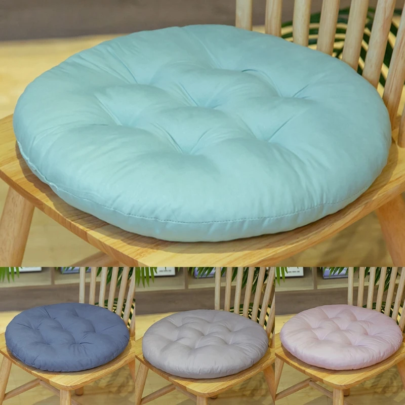 

P82C Round Seat Cushion Decorative Solid Color Thick Chair Pad Tatami Floor Pillow
