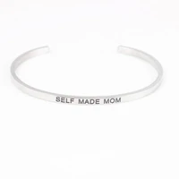 stainless steel engraved belf made mom bracelet mantra bangles for women men friends family best gift