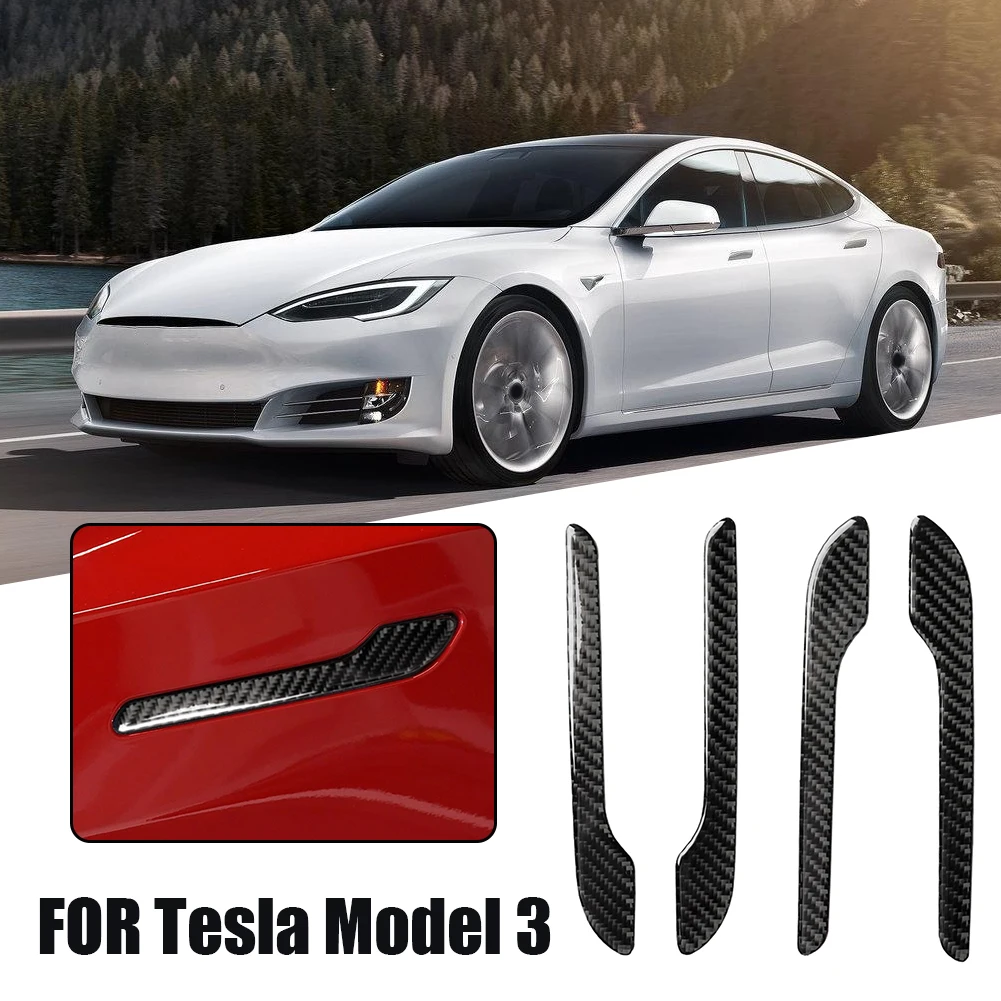 

4 шт., наклейки на дверные ручки автомобиля Tesla Model 3