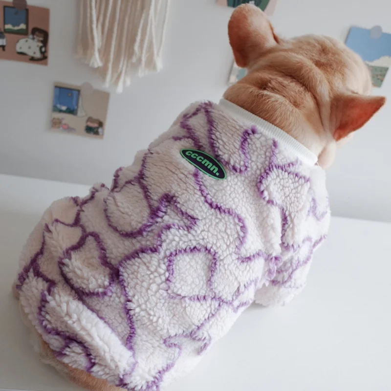 

Свитер для домашних животных, зимнее мягкое пальто для французского бульдога, мопса, зимняя одежда для собак средней длины