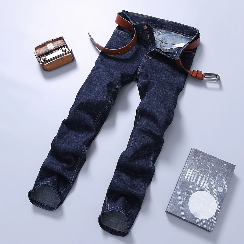 Новые джинсы мужские большого размера плюс большие синие хлопковые деловые