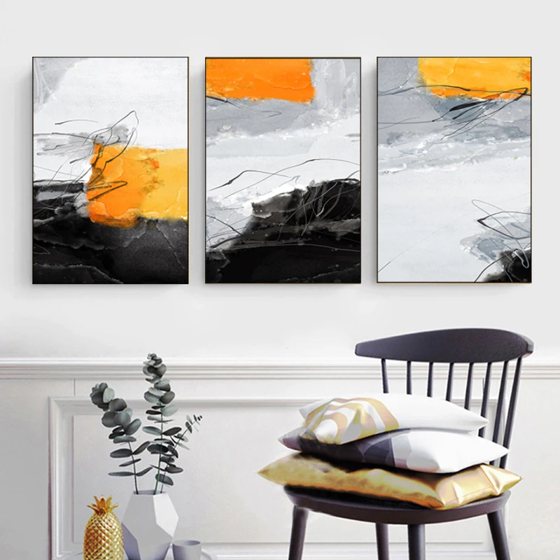 RELIABLI искусство абстрактное пейзаж картины 3 панели постеры холст настенное для