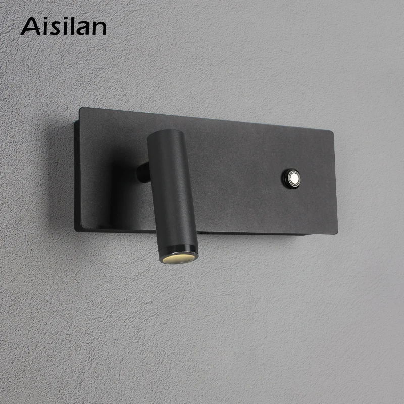 Aisilan LED Wall Lamps Reading Infinite Dimming Light Bedroom Study Living Room Sconce Adjustable With Switch Bedside Wall Light