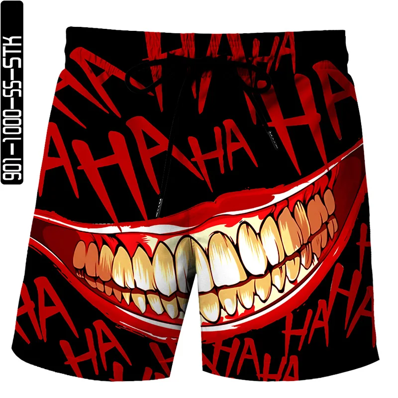 

2021 new summer 3D digital printing shorts high-quality beach pants mouth elements popular new trends hip-hop style printing