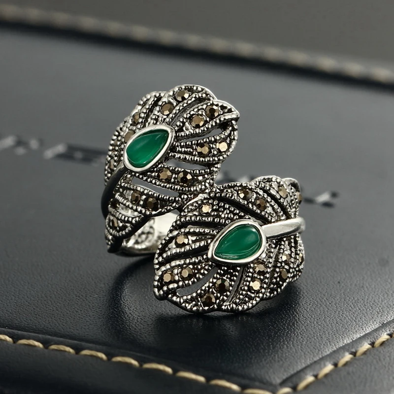 Винтажные кольца Iutopian в стиле ретро с перьями павлина для женщин 3 цвета