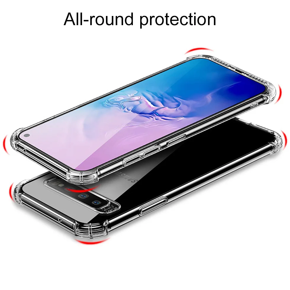 

Shockproof Soft Silicone Clear Case For Samsung Galaxy S8 S9 S10 Plus Note 8 9 10 Pro M30 A10 A20 A30 A40 A50 Mobile Phone Cover