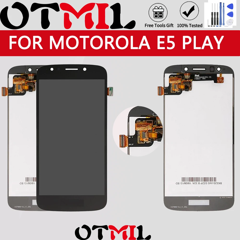 

Оригинальный ЖК-дисплей 5,2 дюйма для Motorola Moto E5 Play, сенсорный экран с рамкой, дигитайзер, замена для MOTO E5 Play, дисплей XT1921