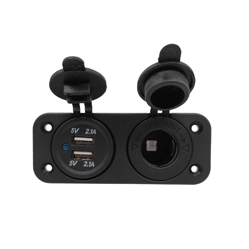 12V для автомобиля с двумя портами USB Зарядное устройство гнездо прикуривателя
