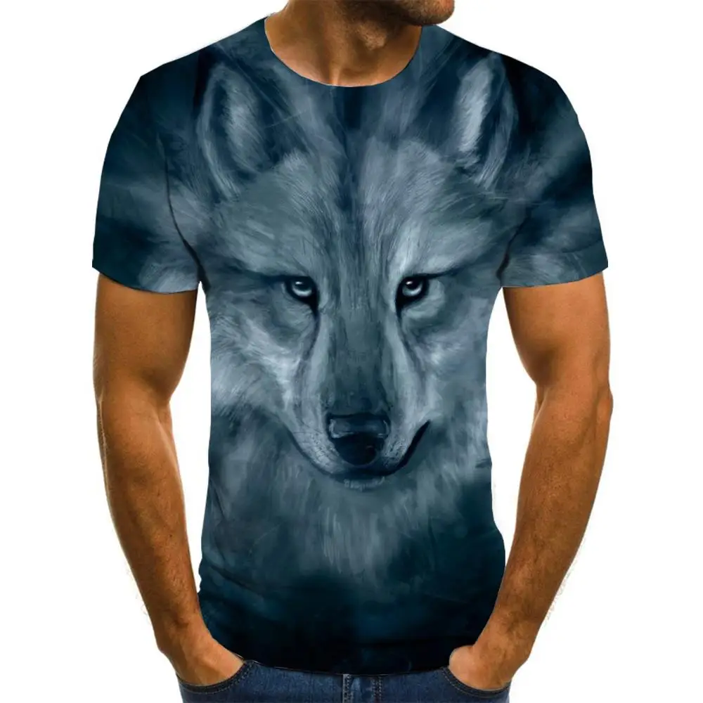 

Giyu Wolf T shirt Men Animal T-shirts 3d Painting Tshirts Casual Harajuku Funny T shirts Mens Clothing Punk Rock Printed
