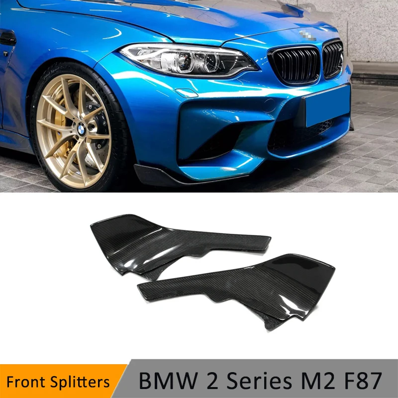 MP стиль настоящие Углеродные передние сплиттеры Canards для BMW M2 F87 фартук закрылки