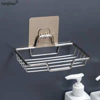 creative stainless steel soap box free perforated soap holder wall mounted toilet drain storage shelf bathroom accessories