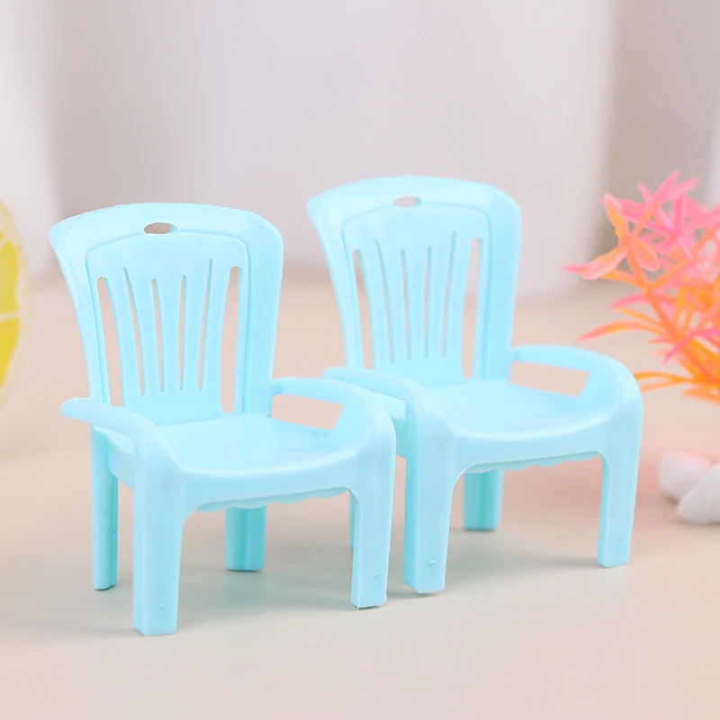 

Dollhouse Furniture Swim Deckchair Accessories For Barbie Doll For Blythe House Lounge BLue Beach Chair