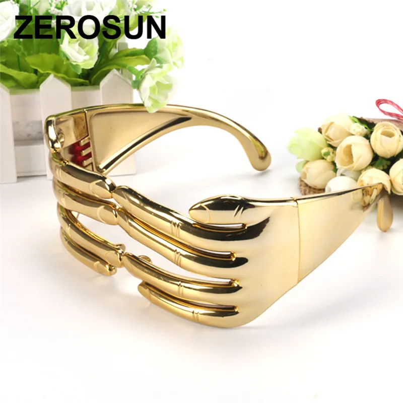 Zerosun мужские женские вечерние фестивальные стимпанк солнцезащитные очки золото