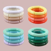 statement new colorful acrylic beads bracelets for women resin beaded elastic cuff charm bracelets bangles fashion jewelry gifts