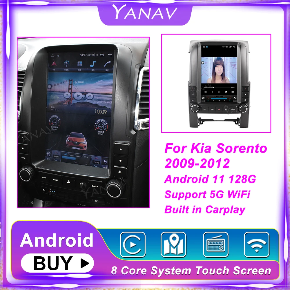 

Автомобильный радиоприемник Android 11 для Kia Sorento 2009-2012, Автомобильный видео стерео приемник, GPS-навигация, мультимедийный плеер, беспроводной ...