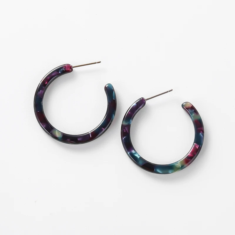 Модный разноцветный акриловый серьги-гвоздики с эпоксидной смолой для женщин