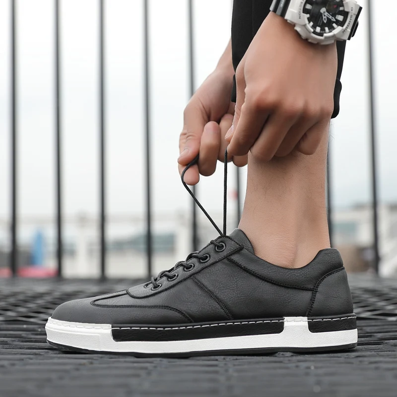 Мужские повседневные кроссовки BIMUDUIYU прогулочные кожаные ручной работы на