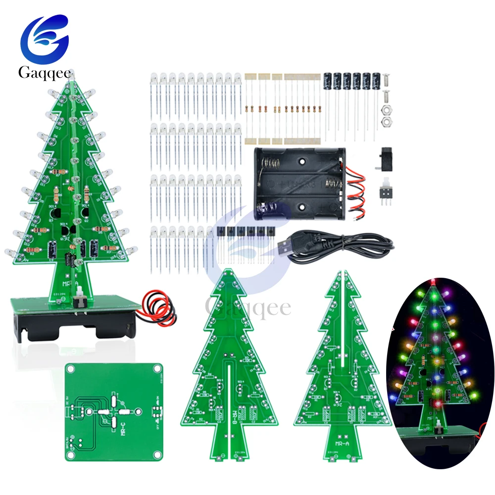 СВЕТОДИОДНЫЙ 3D набор для рождественской елки сделай сам 7 цветов