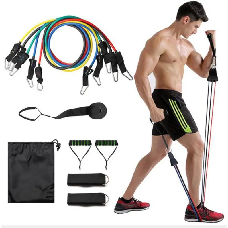 

11pcs/set Fitness Resistance Bands Pull Rope Fitness Exercises Resistance Bands Home Gym Body Building Elastic Fitness Equipment
