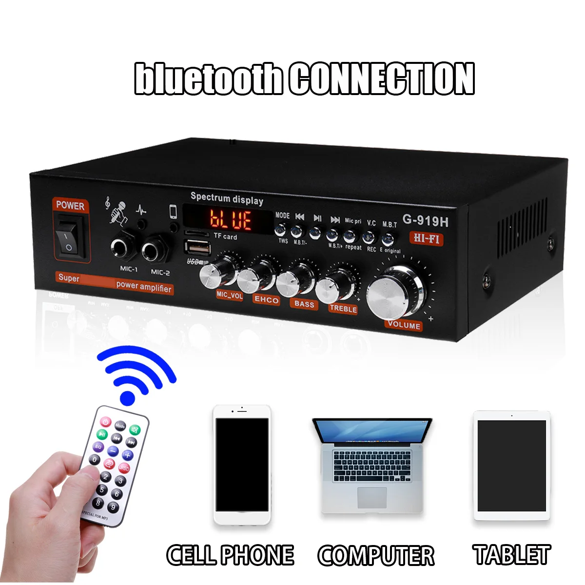 

G-919H 1000W Home Power Amplifiers Audio bluetooth Amplificador Subwoofer Speakers Theater Audio Sound System 220V/110V FM USB