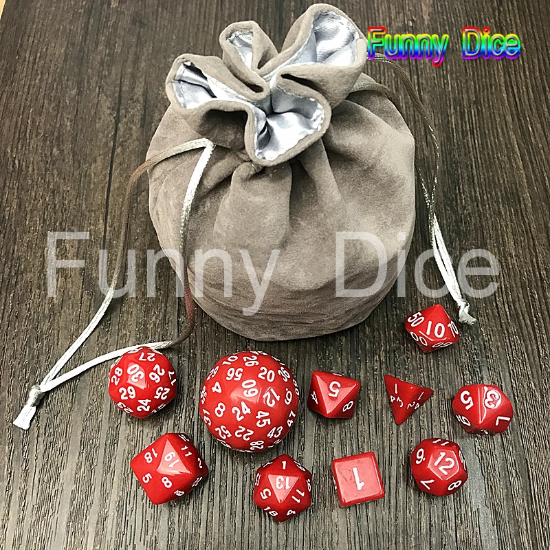 10 шт. набор цифровых игральных костей с сумкой высокого качества 4 цвета d4 d6 d8 2xd10