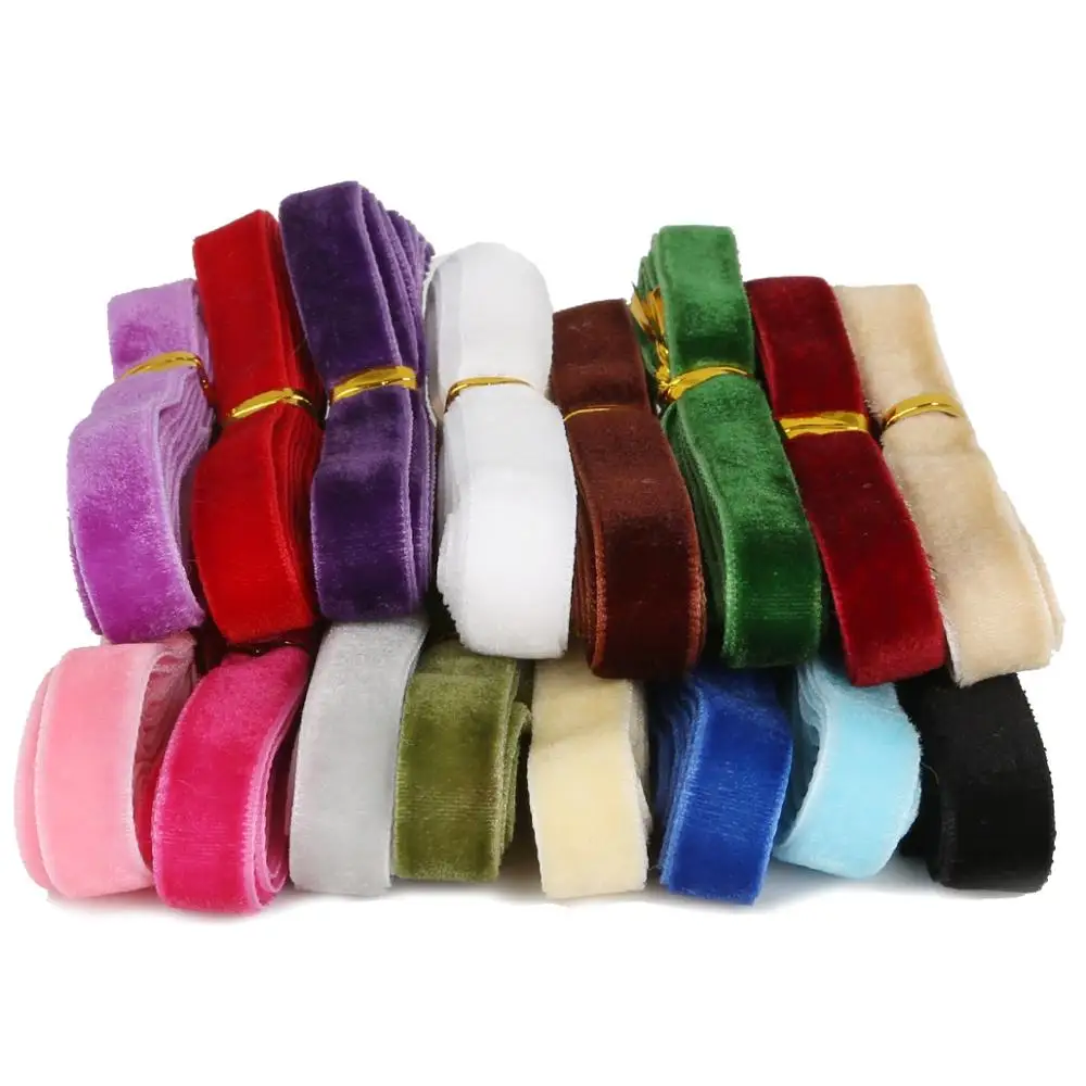 10 мм разные цвета в произвольном порядке бархатная лента 12 ярдов/лот (1 год/цвет)