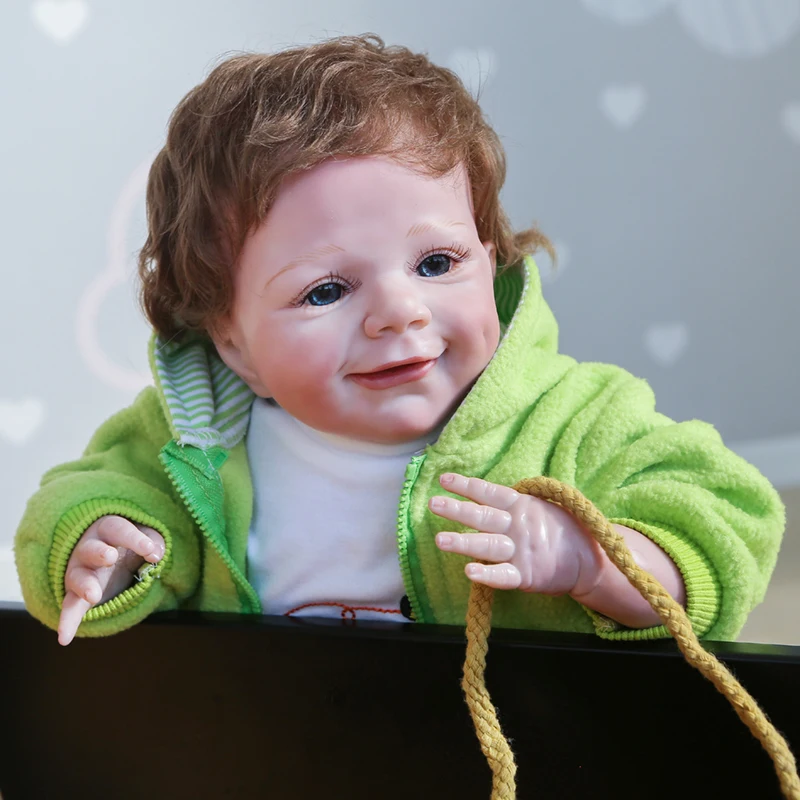 Кукла реборн силиконовая подарки на день рождения ребенка 55 см для новорожденных