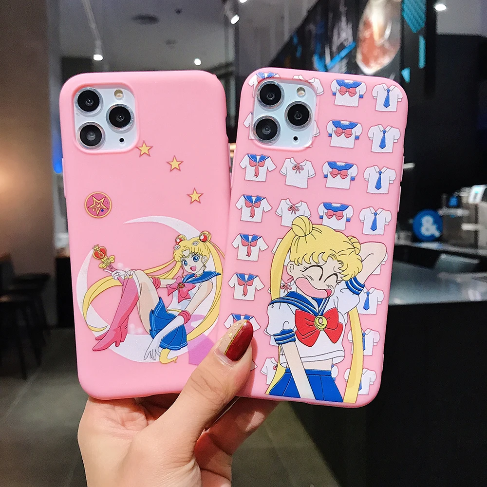 Силиконовый чехол Sailor Moon для iPhone 8 7 Plus 6 S 11 мягкий из ТПУ листья птица X кронштейн| |