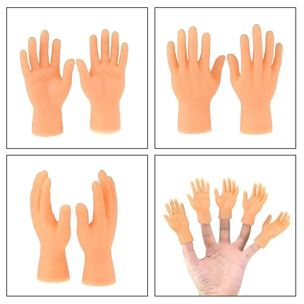 

1 pair Spoof Toys Party Props Funny Prank Toys Palm Set Puppet and Toy Right Hand Little Left Finger Model Finger D7V7