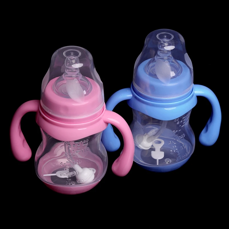 

180ML Wide Neck Anti-colic Baby Infant Milk Feeding Nipple Bottle Learn Drinking