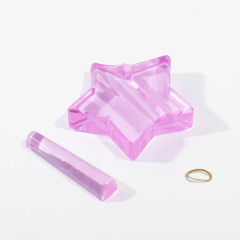 Форма для дизайна ногтей с тиснением металлическая изгибающаяся розовая