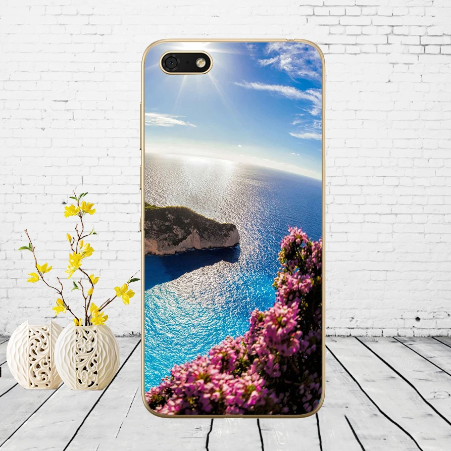 Мягкий силиконовый чехол с изображением гор бамбука моря оленя кота природы для