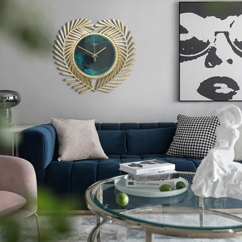 

Creative Metal Wall Clock Nordic Design Living Room Single Face Mechanical Wall Watches Silent Reloj Mural Home Decor EF50WC