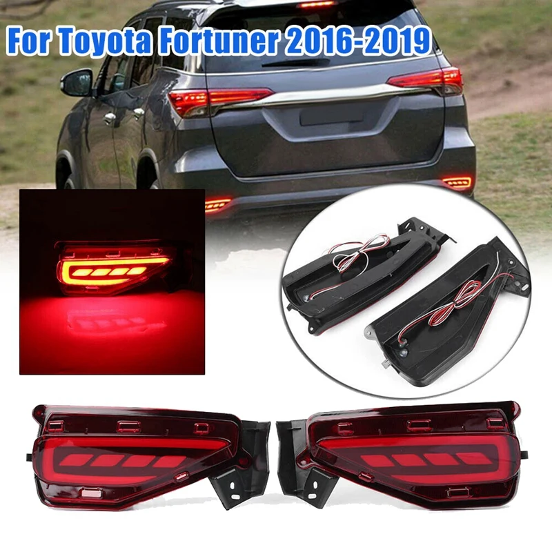 

Для Toyota Fortuner 2016-2019 светодиодный задний бампер, противотуманный фонарь, стоп-сигнал, световой индикатор, ночсветильник, светоотражатель