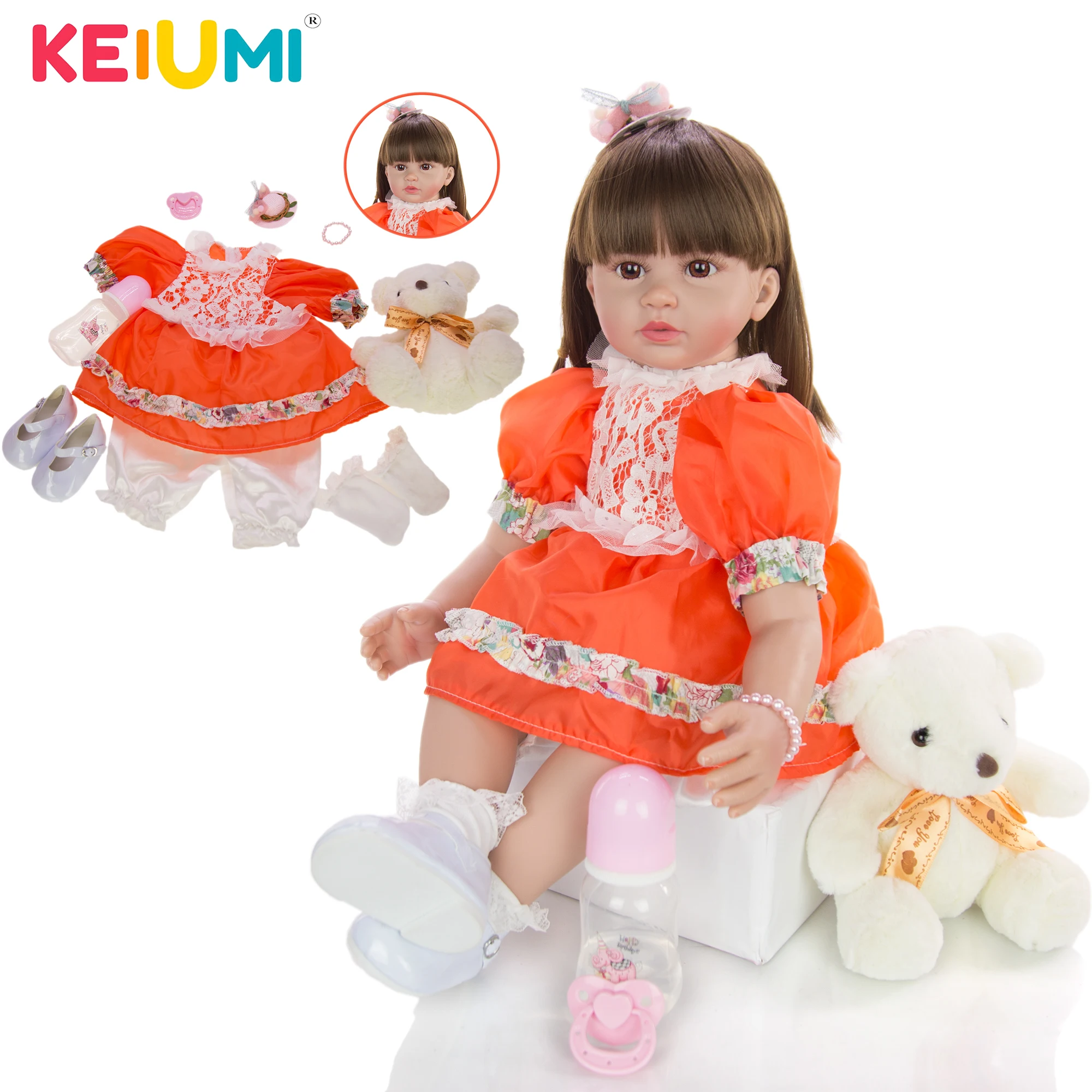 60 см силиконовая Мягкая кукла для новорожденных игрушки малышей реалистичные