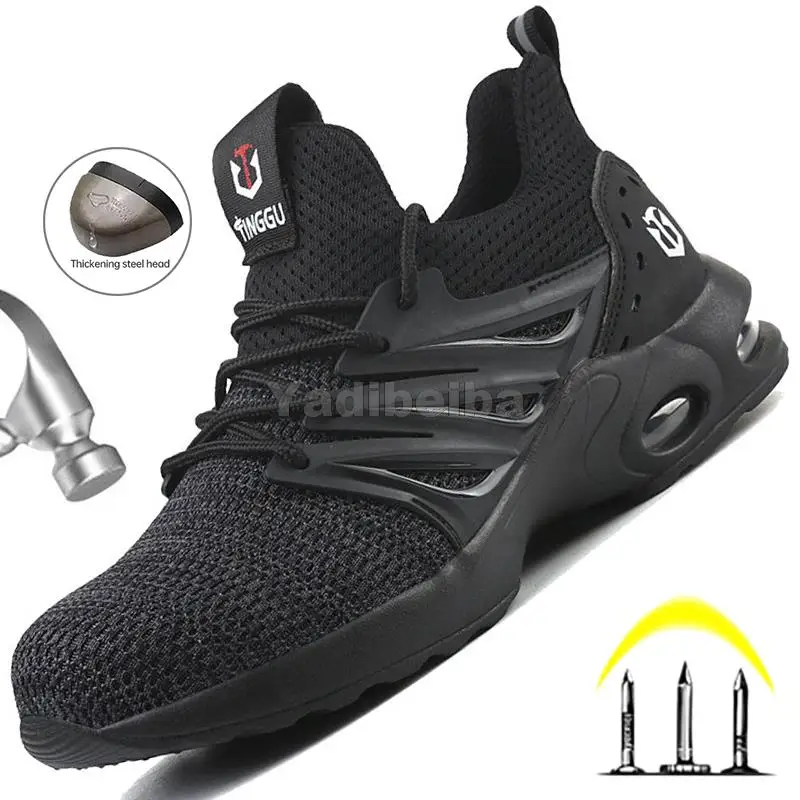 

Indestructible Shoes Work Safety Boots Men Women Safety Shoes Steel Toe Boots Anti-Smashing Lightweight Work Shoes Sneakers 2022