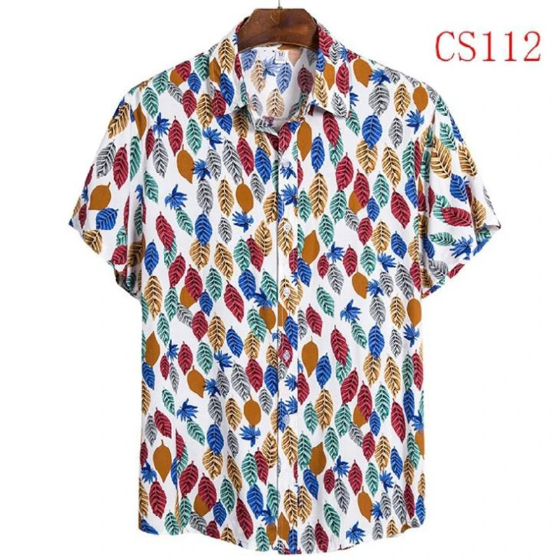 Рубашка мужская с принтом Гавайская Повседневная Блузка на одной пуговице