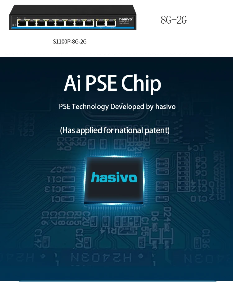 Гигабитный 10 портовый коммутатор Poe поддержка IEEE802.3af/at IP камер и Беспроводной AP 10/100/1000 Мбит/с 48V стандартный сетевой коммутатор