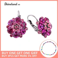 shineland clip on earrings for women fashion accessories bijoux trendy multi crystal rhinestone statement bohemain jewelry gift
