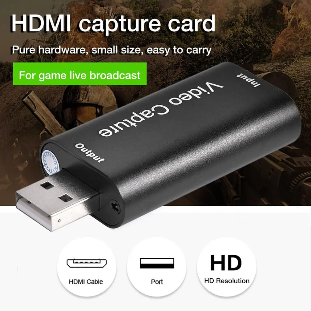 

New USB2.0 HDMI-compatible Capture Card Supports Obs Live Recording Box Adapter Card HD Capture Teaching Recording Imaging