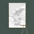 Постер с алмером алкмаром, арнхимом, амерсфоортом, харлемом, утрехтом, сволле, Нидерландами