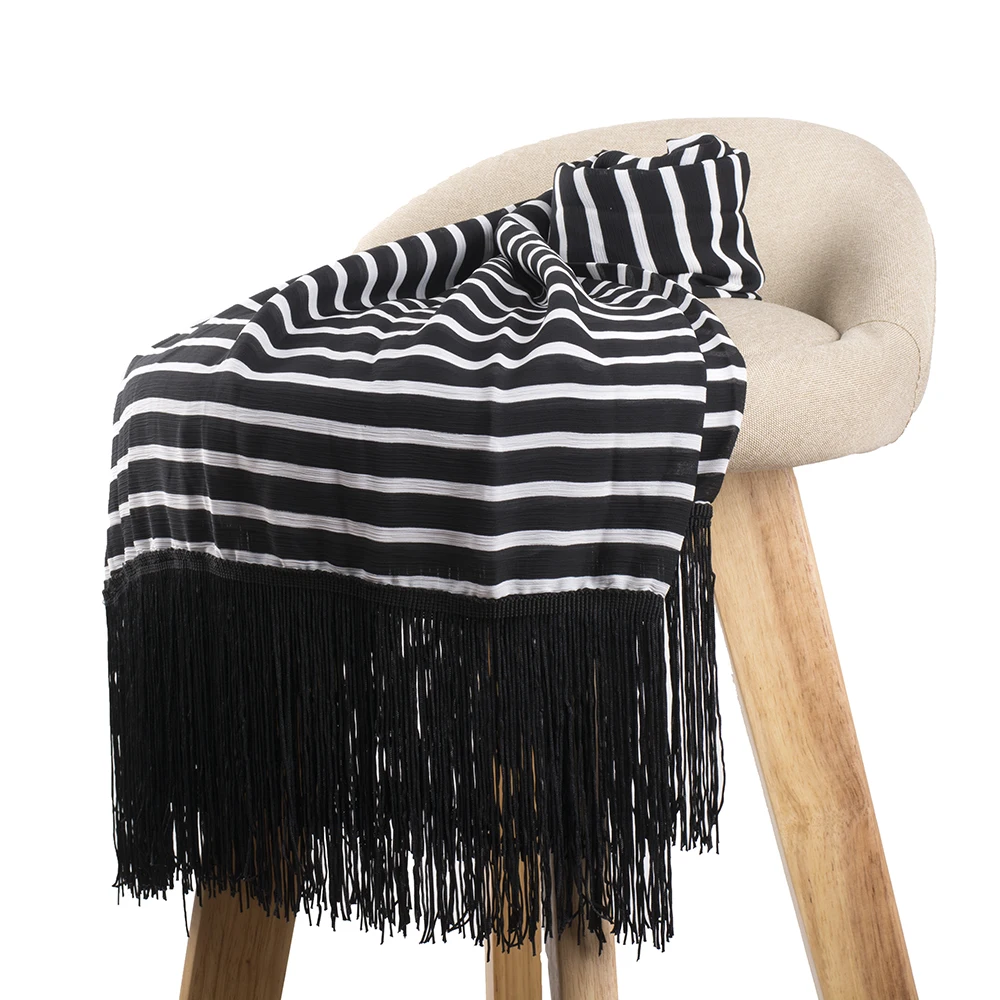 Женский шарф в полоску черно-белый шарф-колечко с принтом зебры мягкая шаль |