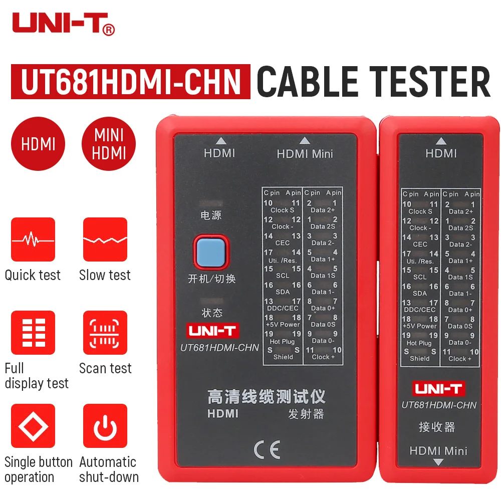 UNI T UT681HDMI CHN кабель Тесты er останова сетевая линия Finder HDMI инструмент для