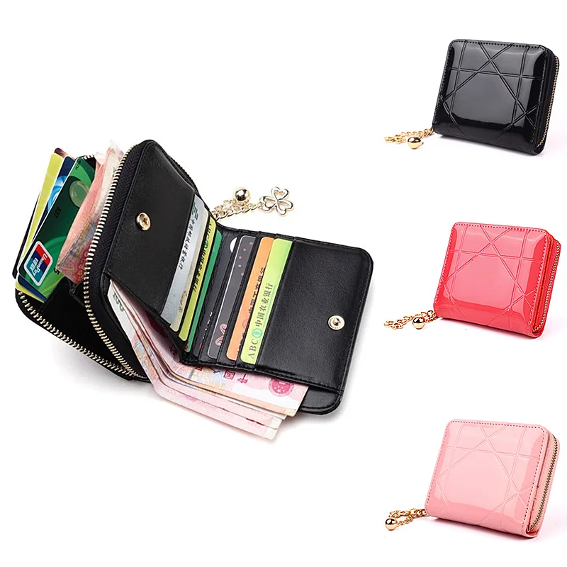 Популярный кошелек для монет короткий 3 складной маленький женский держатель