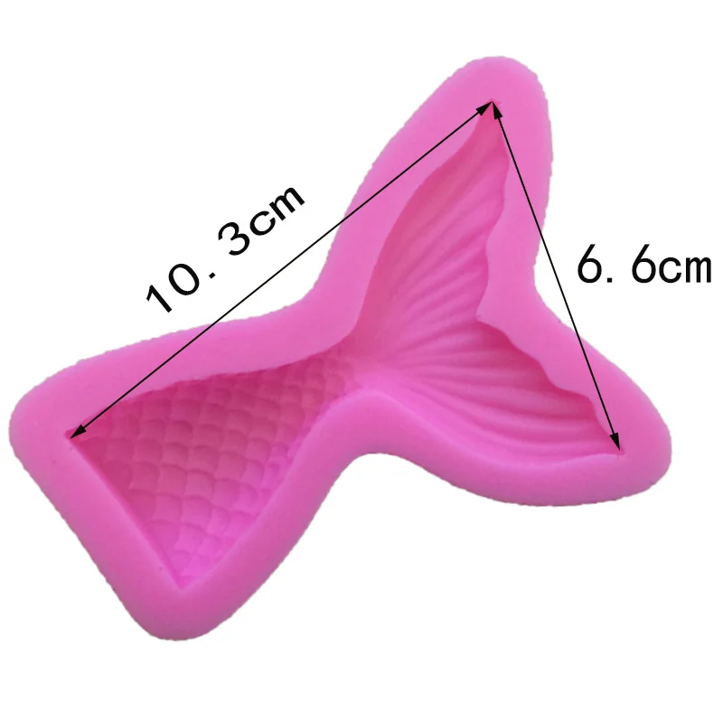 

1 Piece Mermaid fish Tail Silicone Mold Fondant Cupcake Cake Decorating Baking Tools Handmade Soap Mold Fish Fork tail