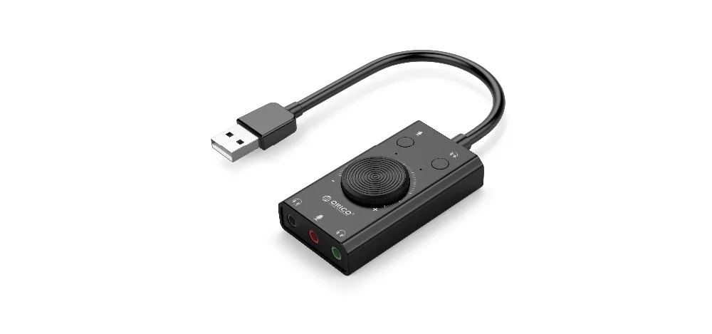 ORICO Портативный USB внешняя звуковая карта Микрофон Наушники типа «два-в-одном» с доставкой в течение 3-Порты и разъёмы Выход регулировки громкости для Windows/Mac OS/Linux