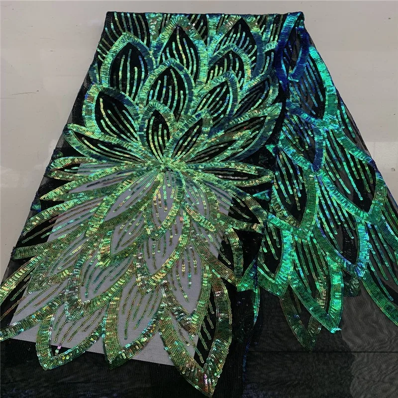 Черная африканская кружевная ткань 2019 зеленые блестки кружевные ткани