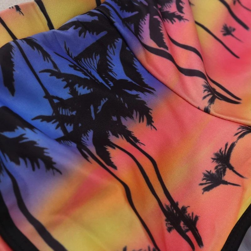 

Sexy Women Beach Sleeveless Tops and High Waist Shorts Set Hawaii Style Summer Swimwear Swimsuit